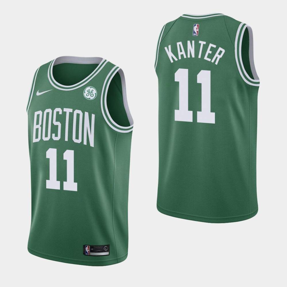 Men's Boston Celtics #11 Enes Kanter Green 2019-20 GE Patch Icon Jersey OSM43E5P