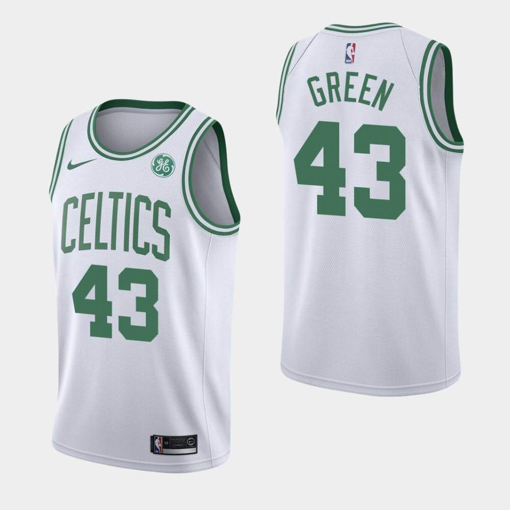 Men's Boston Celtics #43 Javonte Green White 2019-20 GE Patch Association Jersey FBU14E4S
