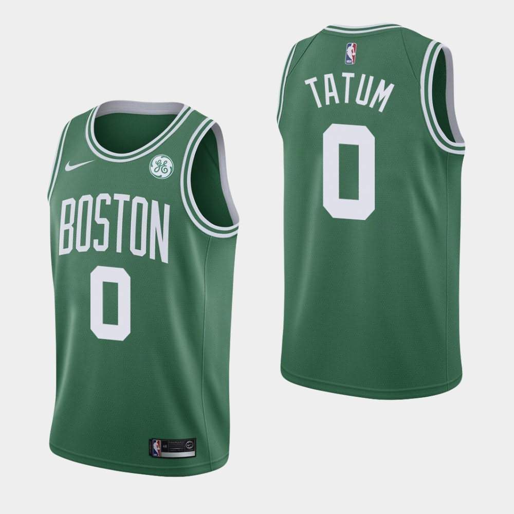 Men's Boston Celtics #0 Jayson Tatum Green 2019-20 GE Patch Icon Jersey EEJ21E1I