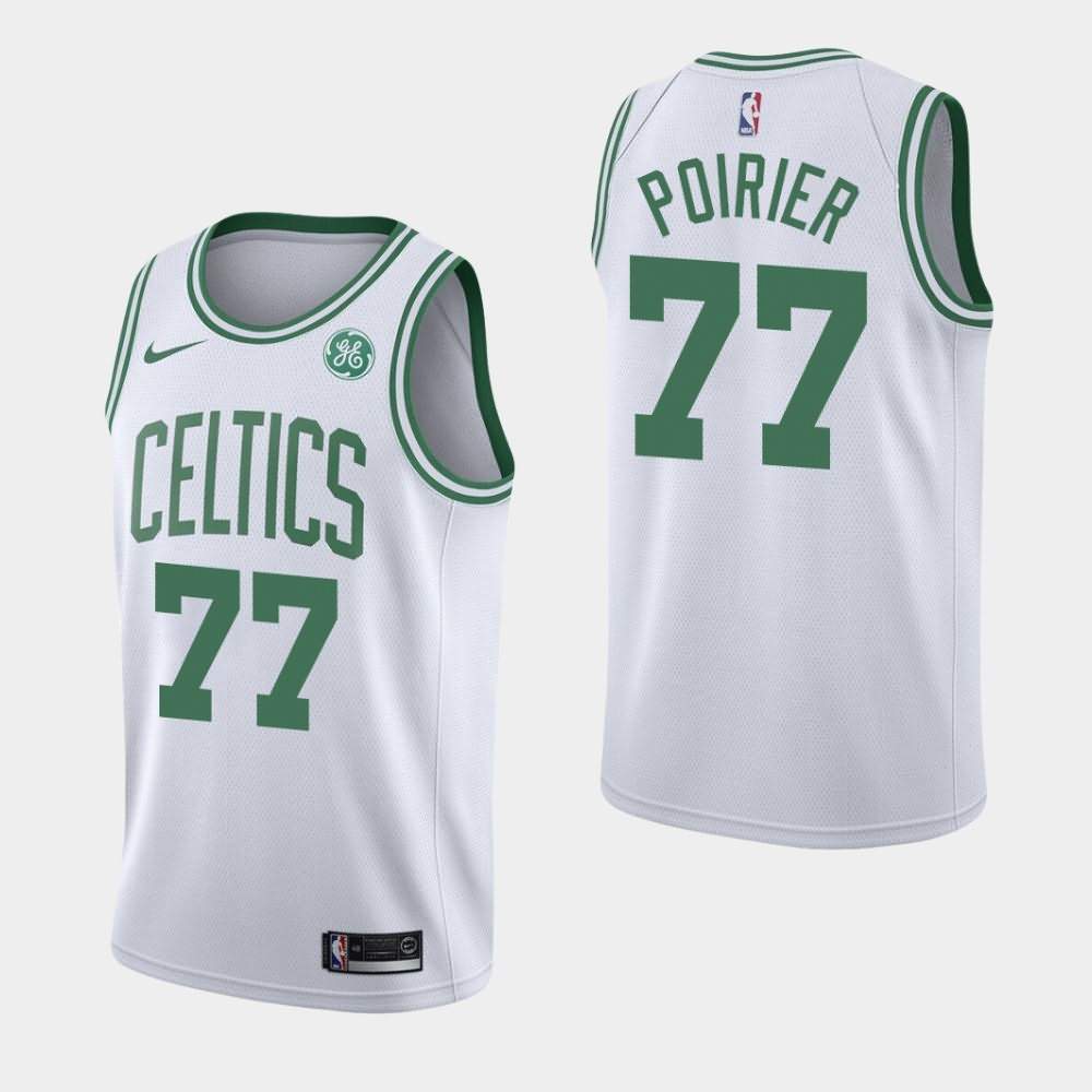 Men's Boston Celtics #77 Vincent Poirier White 2019-20 GE Patch Association Jersey UNL31E6H