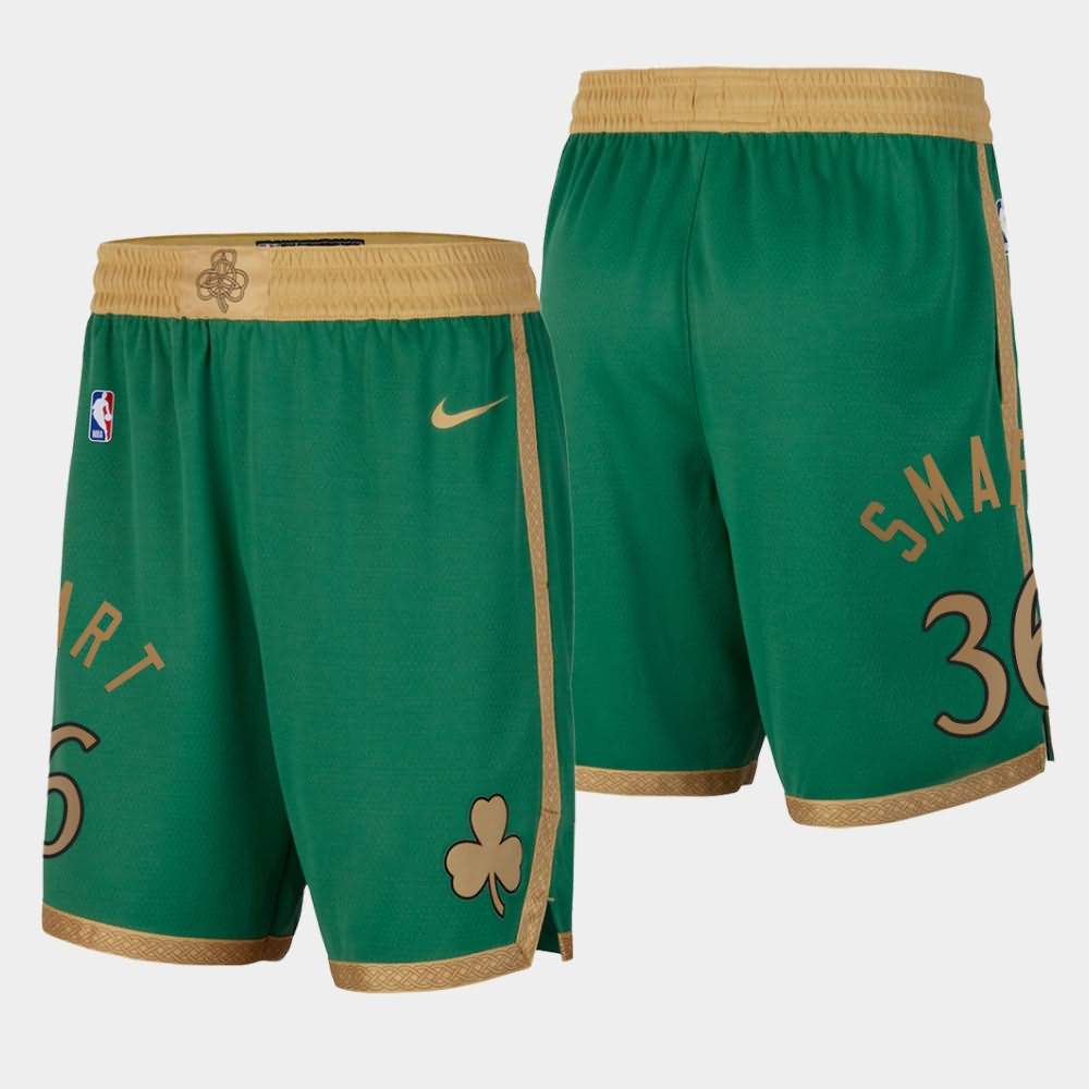Men's Boston Celtics #36 Marcus Smart Green 2019-20 Basketball City Shorts RDQ26E5Y
