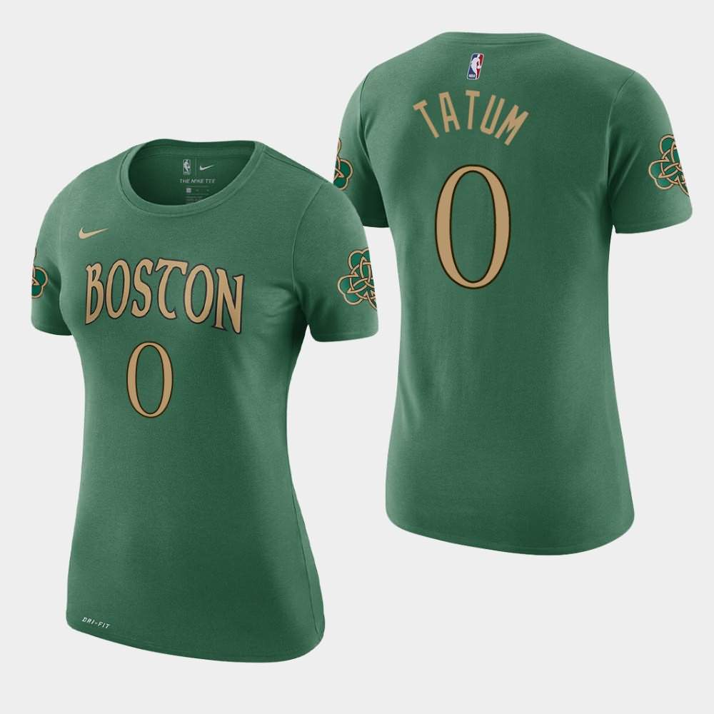 Women's Boston Celtics #0 Jayson Tatum Kelly Green 2019-20 City T-Shirt ZHH15E3W