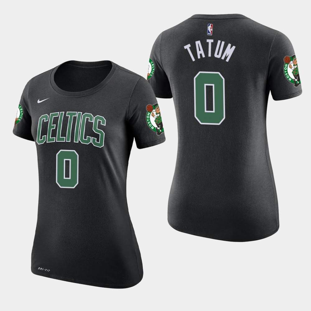 Women's Boston Celtics #0 Jayson Tatum Black 2019-20 Statement T-Shirt BDN32E8G