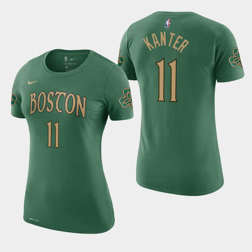 Women's Boston Celtics #11 Enes Kanter Kelly Green 2019-20 City T-Shirt JUB84E7O