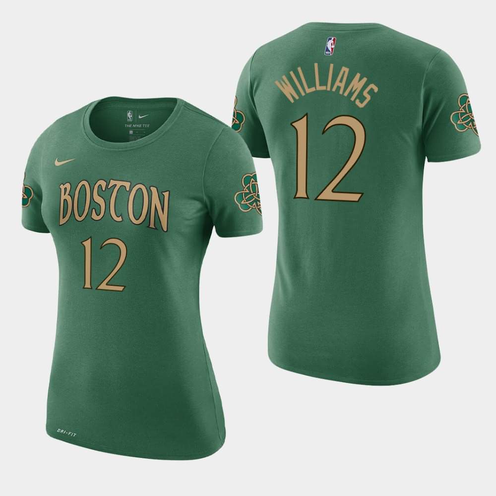 Women's Boston Celtics #12 Grant Williams Kelly Green 2019-20 City T-Shirt WNN06E8S