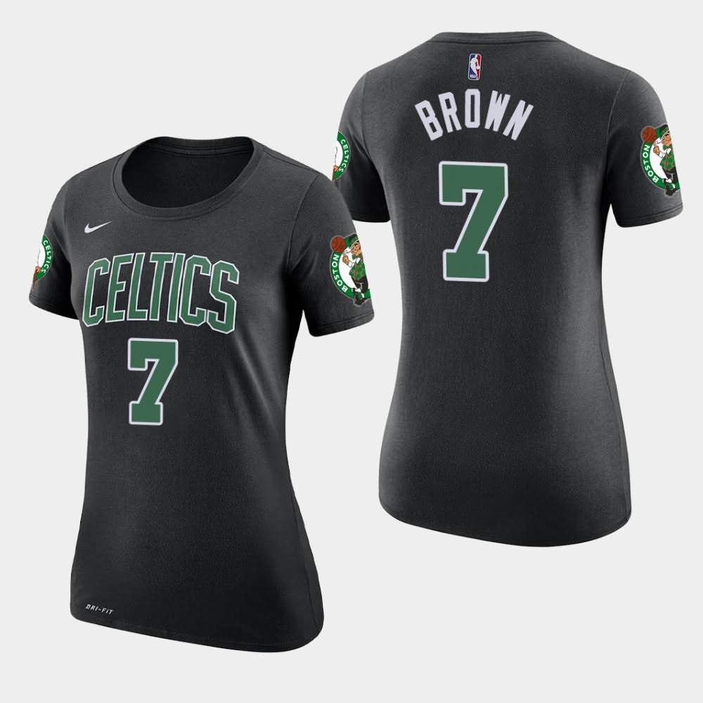 Women's Boston Celtics #7 Jaylen Brown Black 2019-20 Statement T-Shirt USO68E4F