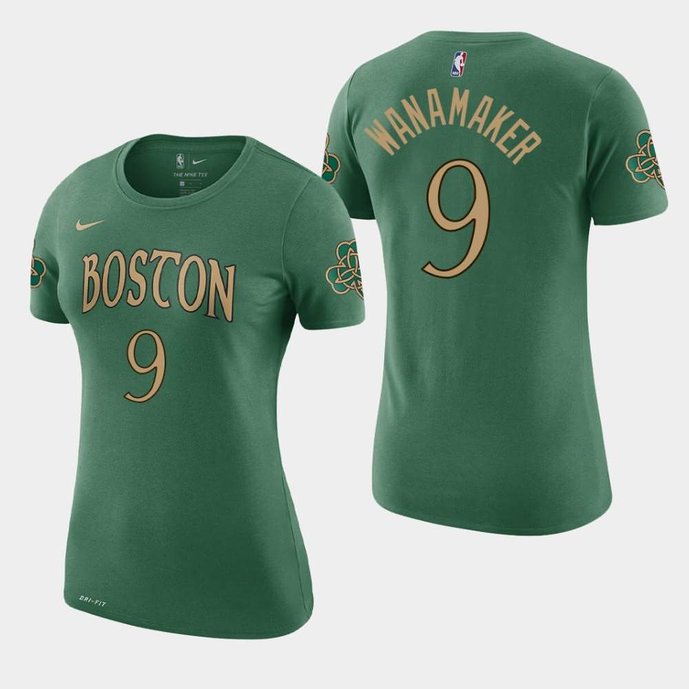 Women's Boston Celtics #9 Brad Wanamaker Kelly Green 2019-20 City T-Shirt FFZ35E5L