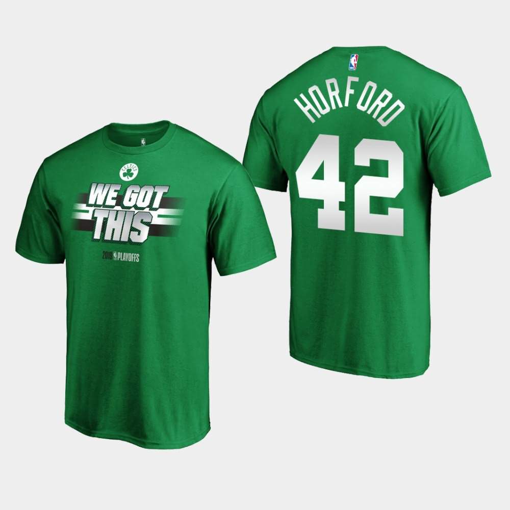 Men's Boston Celtics #42 Al Horford Kelly Green 2019 All You Got NBA Playoffs Bound T-Shirt FTH32E8A