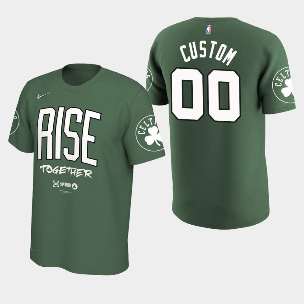 Men's Boston Celtics #00 Custom Kelly Green 2019 Team Mantra NBA Playoffs Bound T-Shirt YTA53E7J