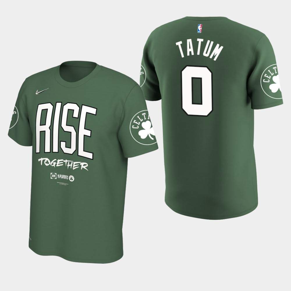 Men's Boston Celtics #0 Jayson Tatum Kelly Green 2019 Team Mantra NBA Playoffs Bound T-Shirt ETC63E8Z