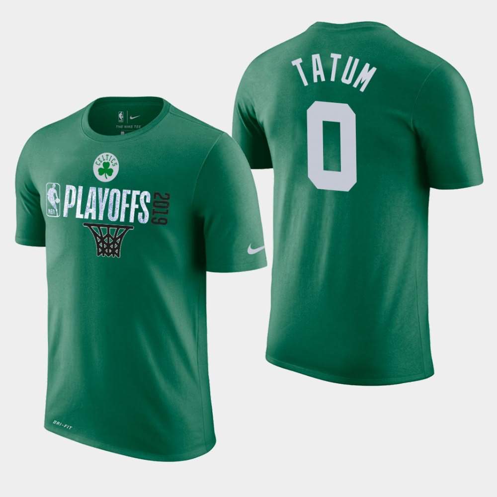 Men's Boston Celtics #0 Jayson Tatum Green 2019 Net NBA Playoffs T-Shirt MQZ36E3Z