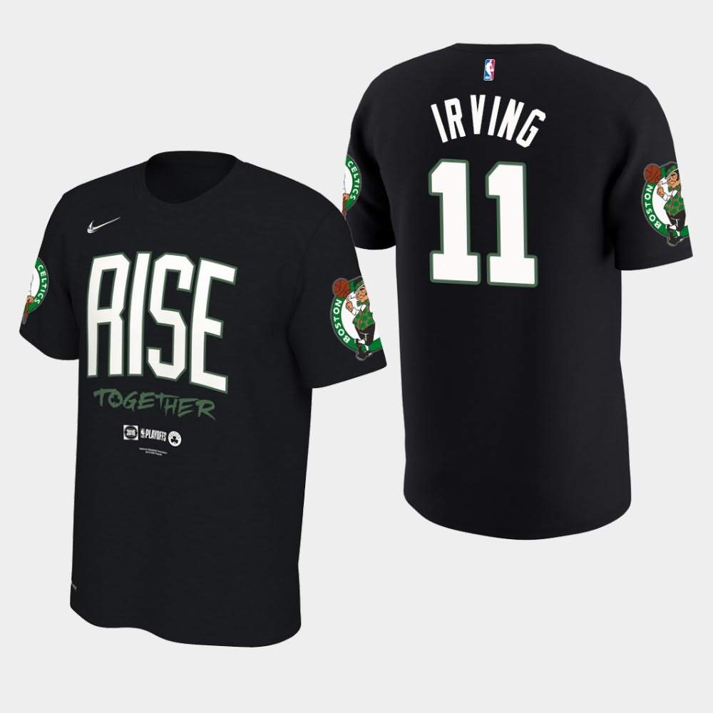 Men's Boston Celtics #11 Kyrie Irving Black 2019 Team Mantra NBA Playoffs Bound T-Shirt GKW48E2C