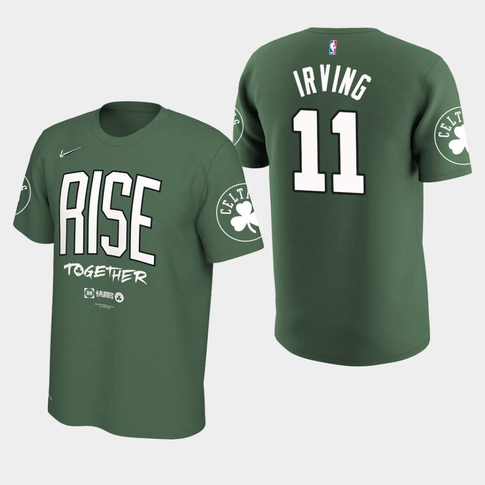Men's Boston Celtics #11 Kyrie Irving Kelly Green 2019 Team Mantra NBA Playoffs Bound T-Shirt SAC57E5B