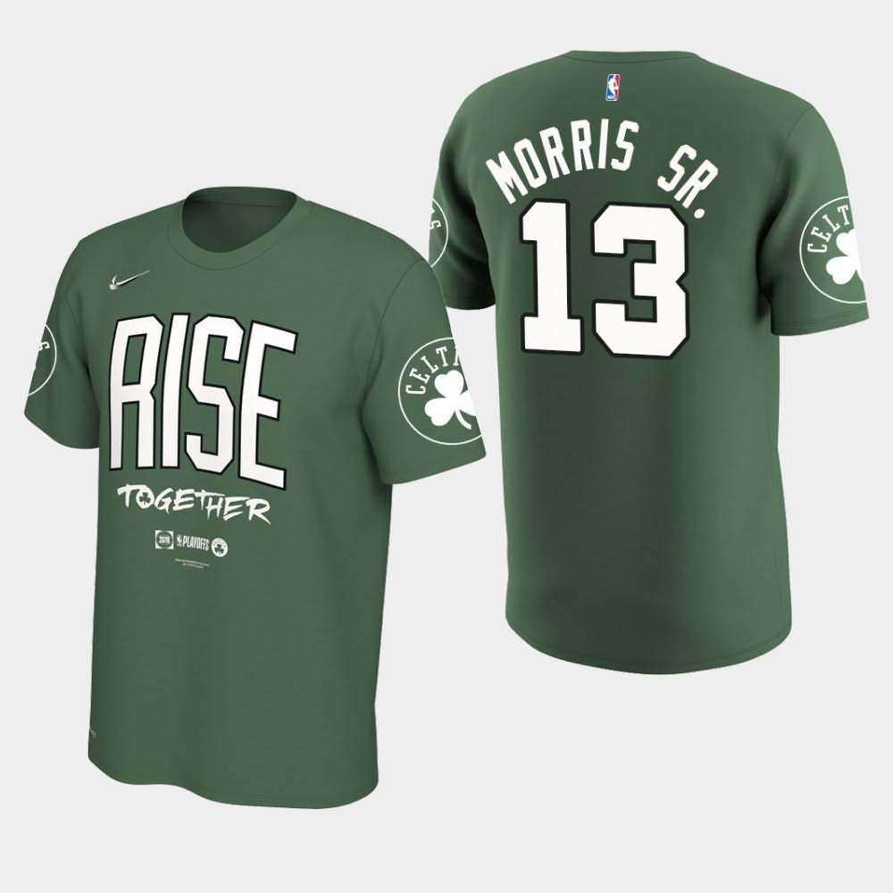 Men's Boston Celtics #13 Marcus Morris Sr. Kelly Green 2019 Team Mantra NBA Playoffs Bound T-Shirt XPQ71E1F