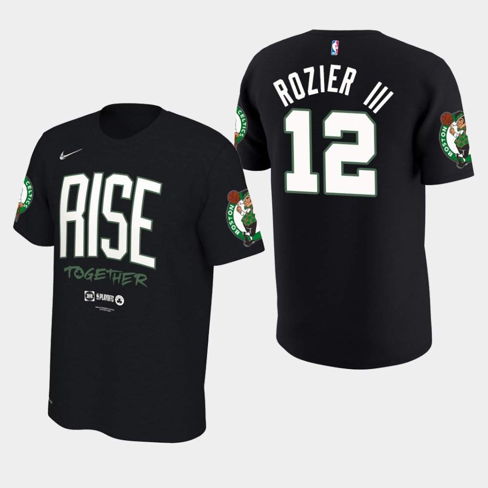 Men's Boston Celtics #12 Terry Rozier III Black 2019 Team Mantra NBA Playoffs Bound T-Shirt MMP17E2X