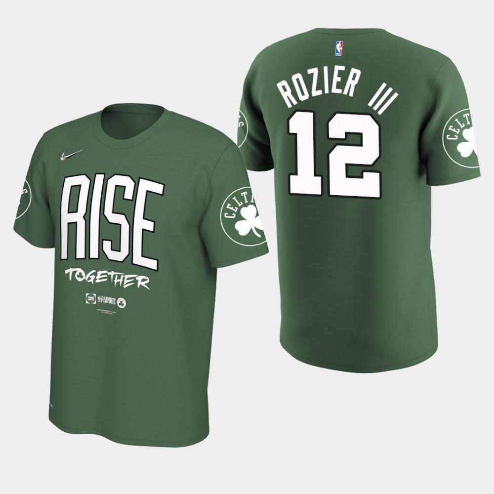 Men's Boston Celtics #12 Terry Rozier III Kelly Green 2019 Team Mantra NBA Playoffs Bound T-Shirt IZB31E1I
