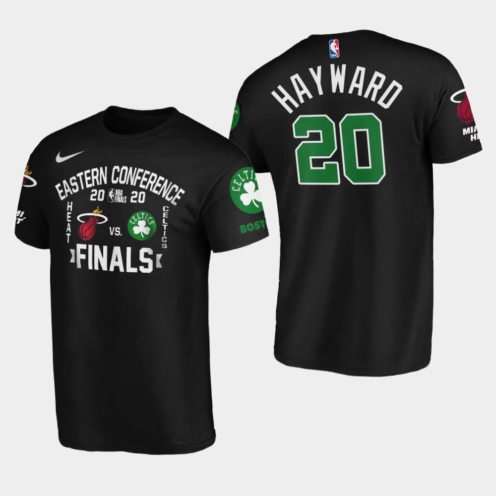 Men's Boston Celtics #20 Gordon Hayward Black Matchup Trap 2020 Eastern Conference Finals T-Shirt BMO20E1V