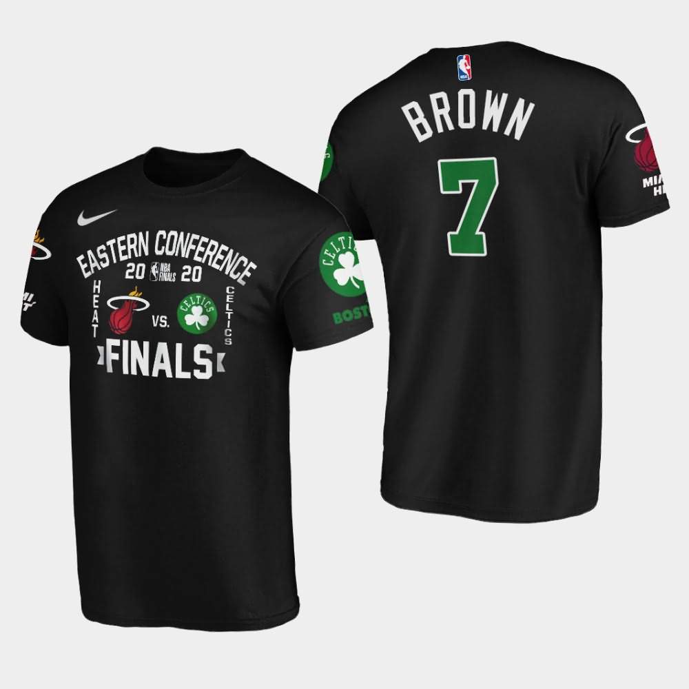 Men's Boston Celtics #7 Jaylen Brown Black Matchup Trap 2020 Eastern Conference Finals T-Shirt CWY37E8L
