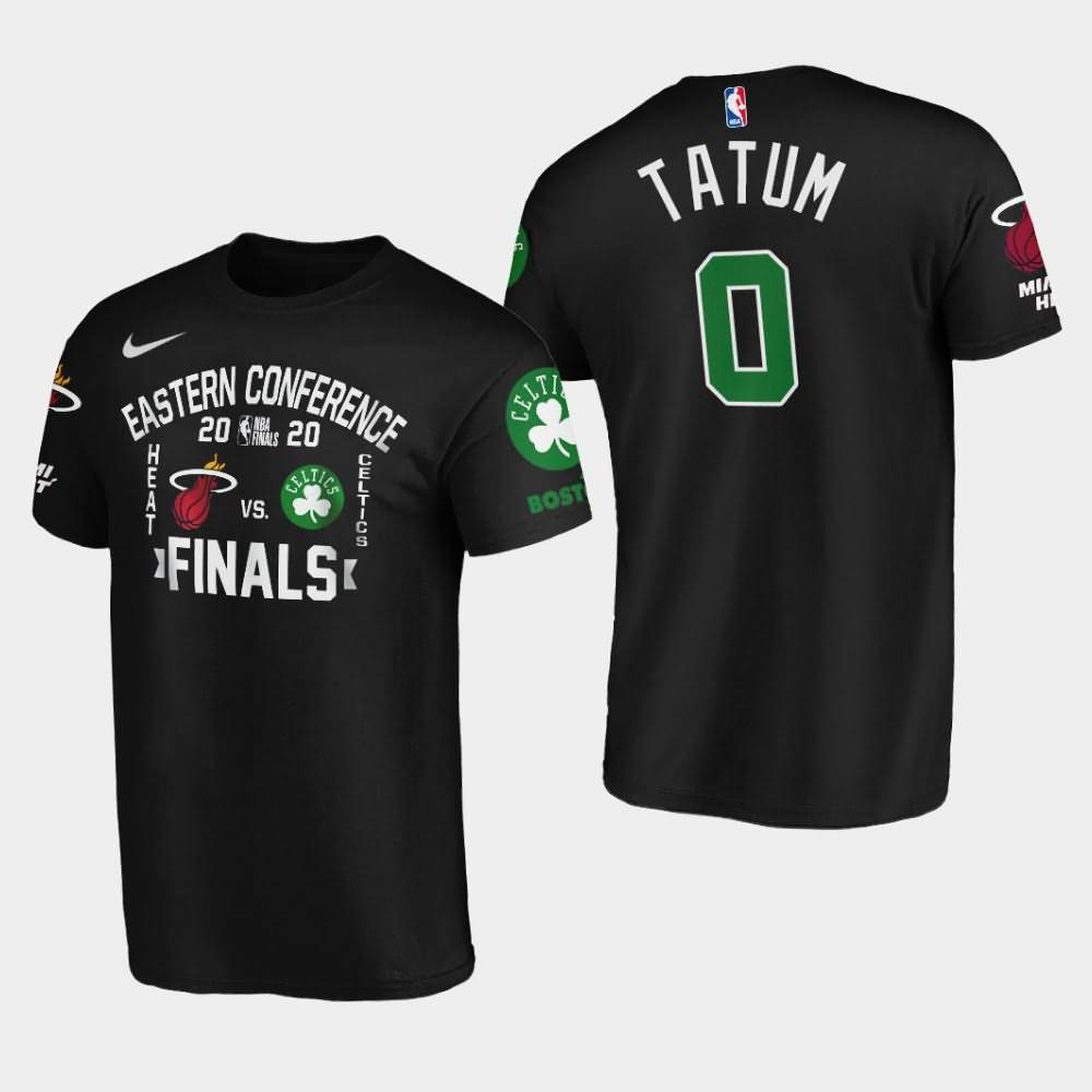 Men's Boston Celtics #0 Jayson Tatum Black Matchup Trap 2020 Eastern Conference Finals T-Shirt PLW23E5F