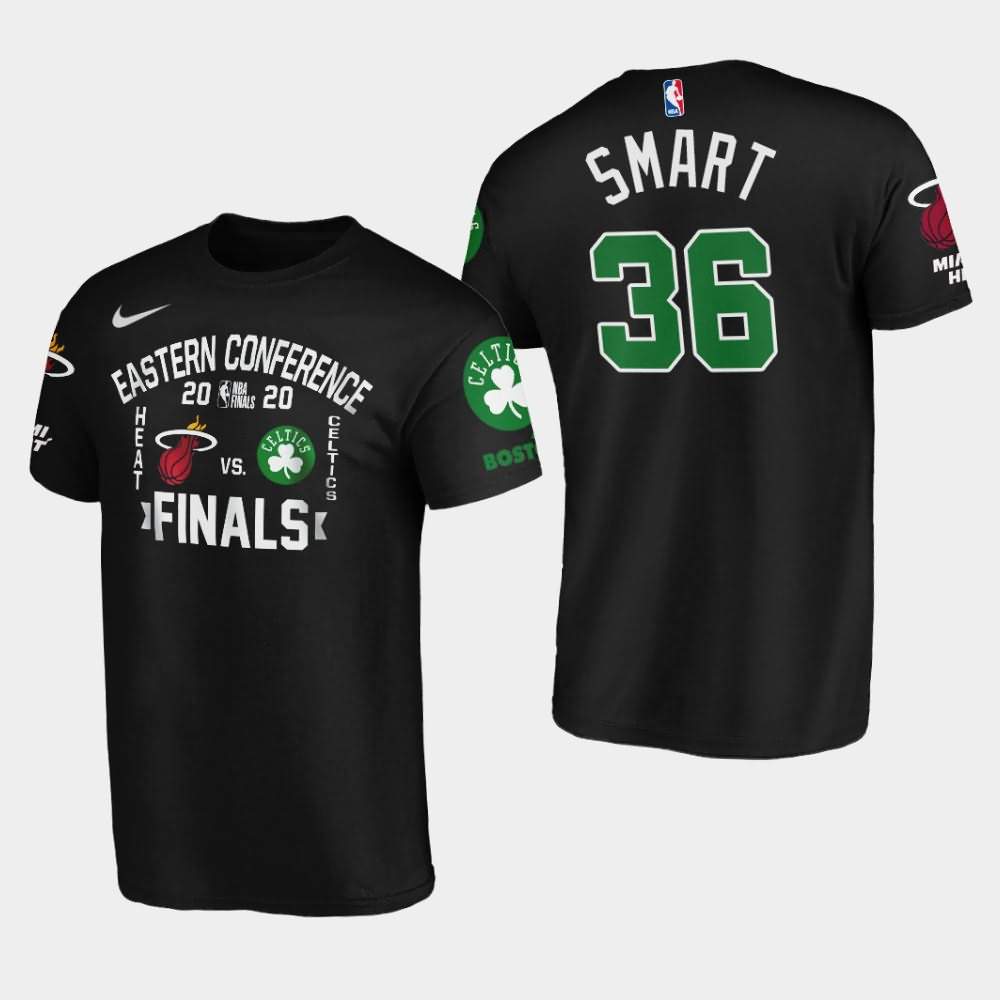 Men's Boston Celtics #36 Marcus Smart Black Matchup Trap 2020 Eastern Conference Finals T-Shirt BXY05E8D