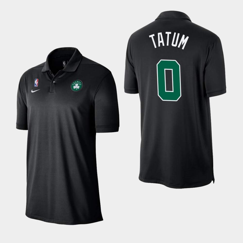 Men's Boston Celtics #0 Jayson Tatum Black Nike Statement Polo JHX57E8E