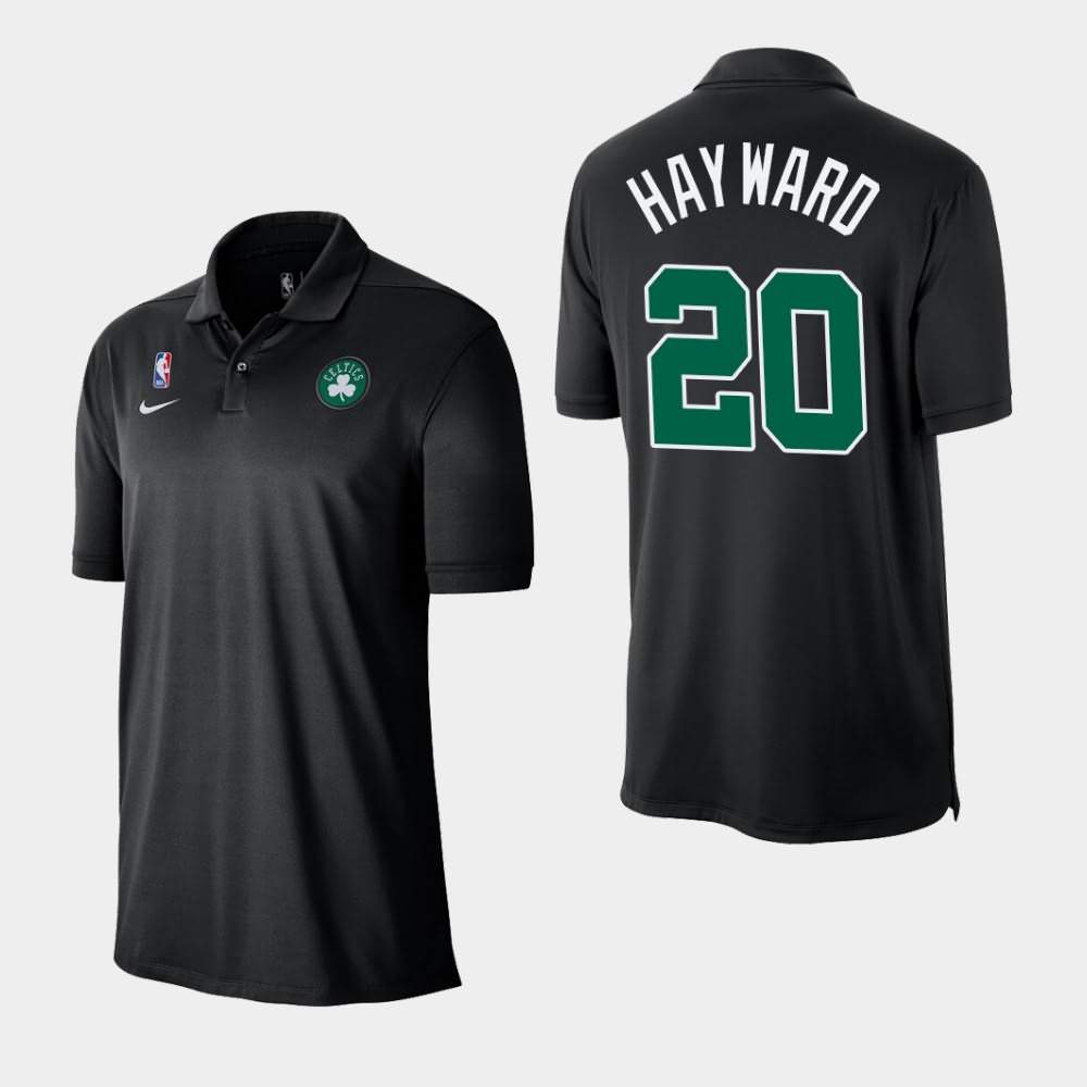 Men's Boston Celtics #20 Gordon Hayward Black Nike Statement Polo HJG20E1Q