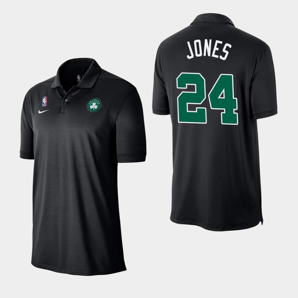 Men's Boston Celtics #24 Sam Jones Black Nike Statement Polo NAF66E1V