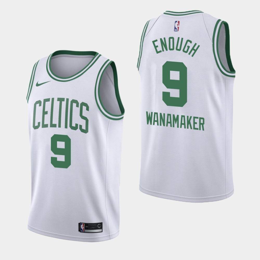 Men's Boston Celtics #9 Brad Wanamaker White Association Enough Orlando Return Jersey JPM73E5E