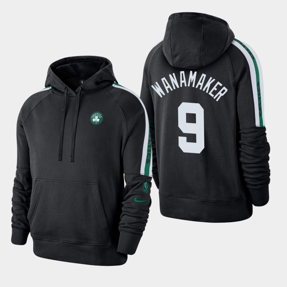 Men's Boston Celtics #9 Brad Wanamaker Black Pullover Courtside Hoodie BUK33E7P