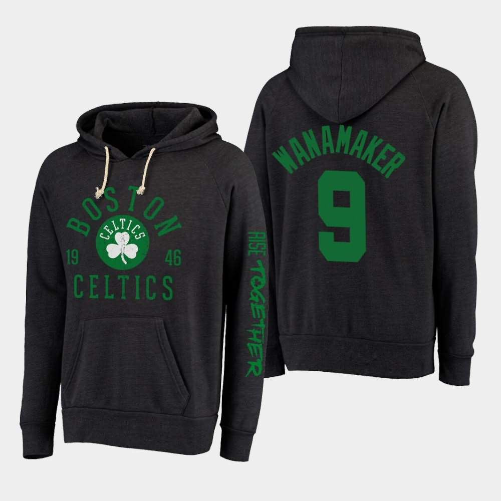 Men's Boston Celtics #9 Brad Wanamaker Black Threads Tri-Blend Rise Together Hoodie MQQ61E7V