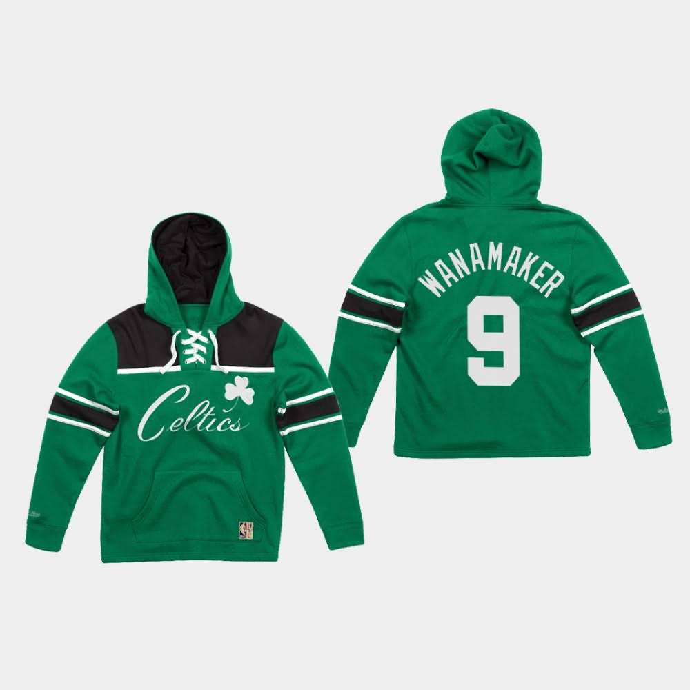 Men's Boston Celtics #9 Brad Wanamaker Green Fleece Hockey Hoodie BZU47E3L
