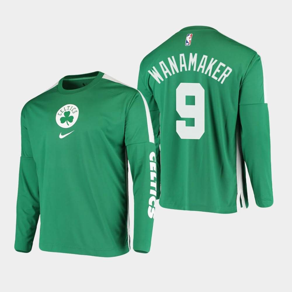 Men's Boston Celtics #9 Brad Wanamaker Kelly Green Long Sleeve Shooting Performance T-Shirt VEW46E4L