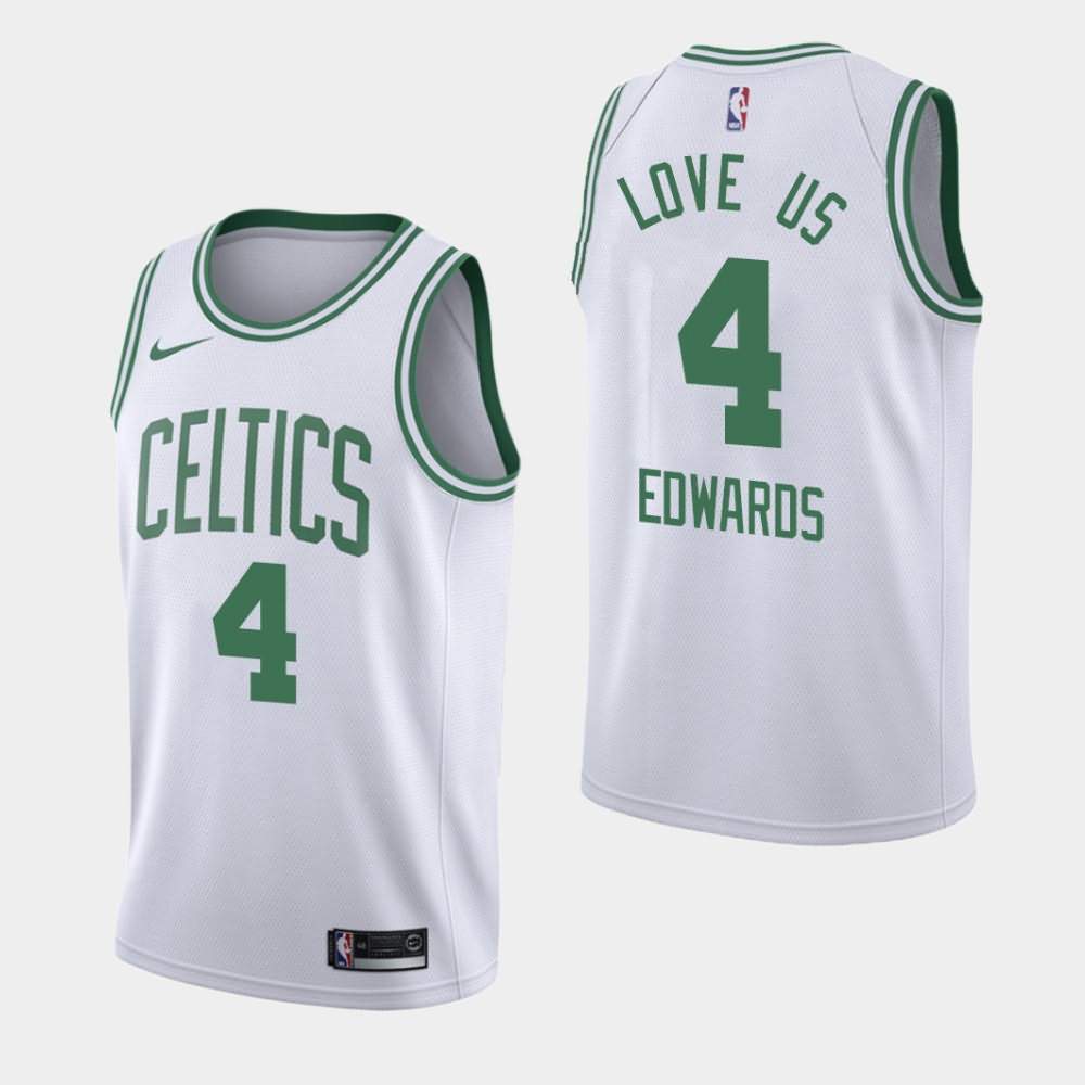 Men's Boston Celtics #4 Carsen Edwards White Association Love Us Orlando Return Jersey QQX58E6X