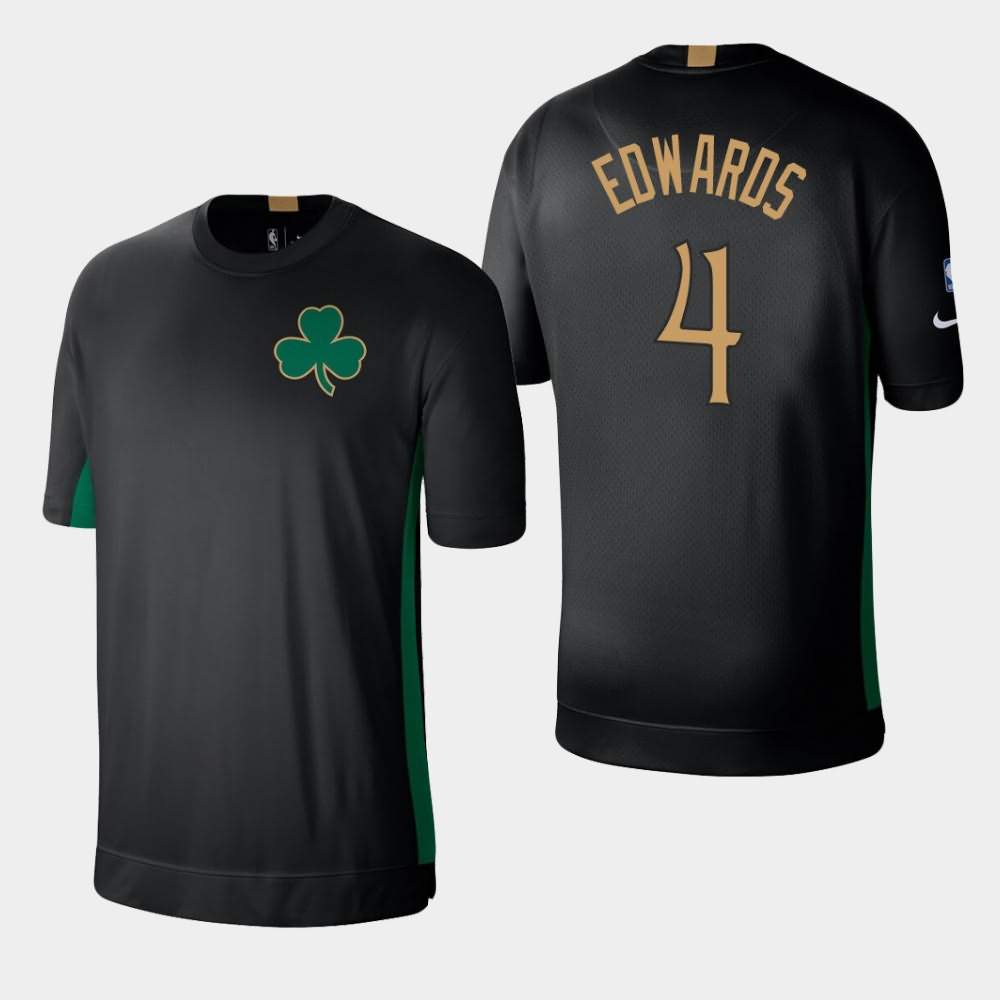 Men's Boston Celtics #4 Carsen Edwards Black Kelly Green 2.0 Shooting Performance City T-Shirt XYE81E1T