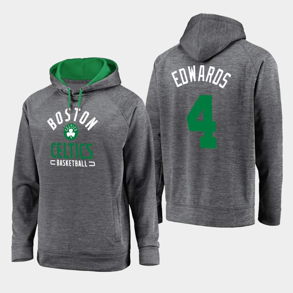 Men's Boston Celtics #4 Carsen Edwards Gray Raglan Pullover Battle Charged Hoodie GHL18E8X