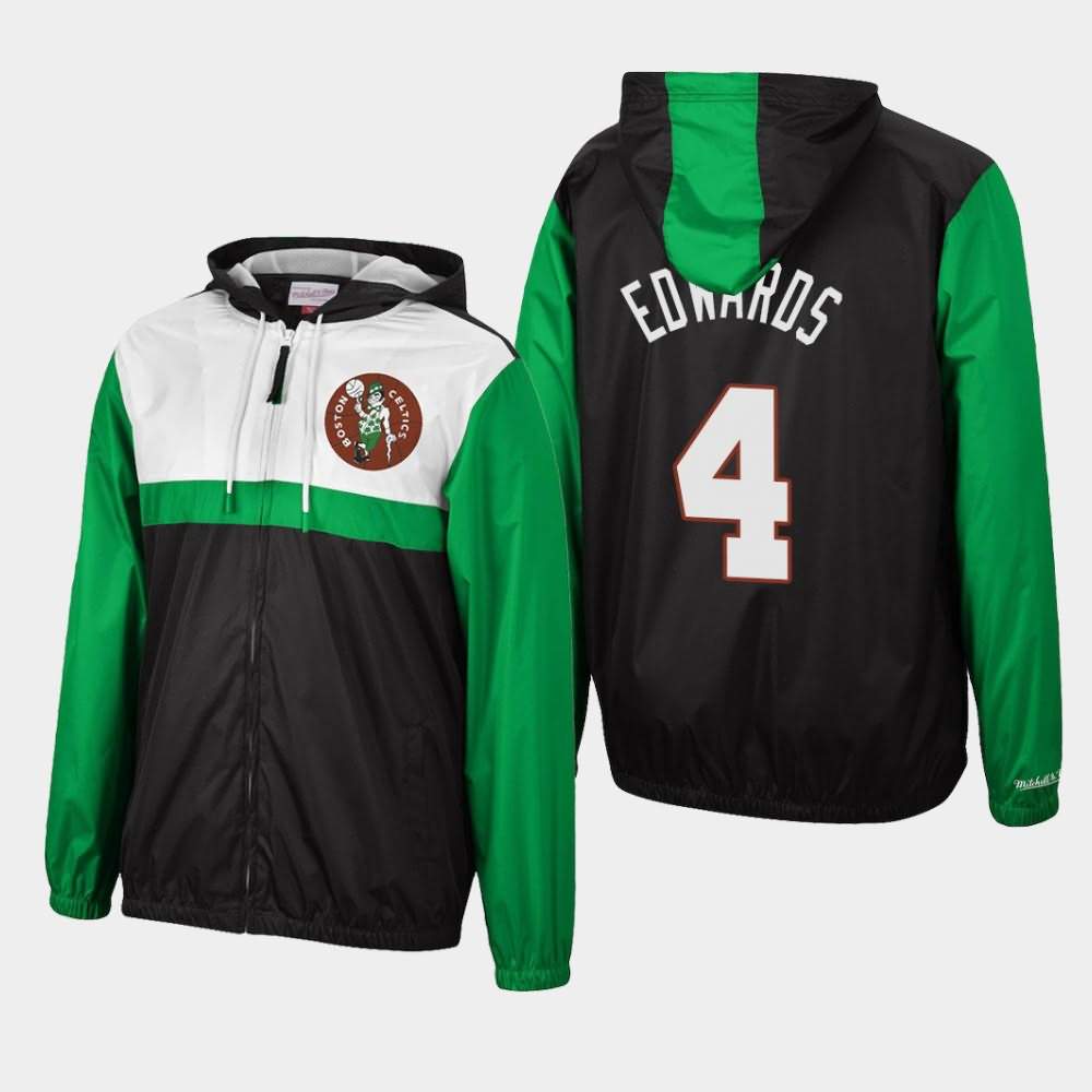 Men's Boston Celtics #4 Carsen Edwards Black Hardwood Classics Full-Zip Windbreaker Margin of Victory Jacket EXF53E4W