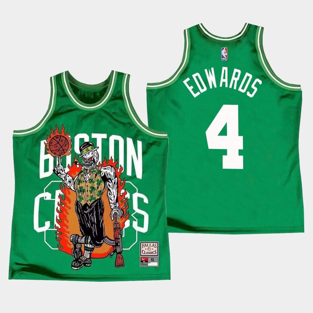 Men's Boston Celtics #4 Carsen Edwards Green Warren Lotas Jersey ILC30E5W