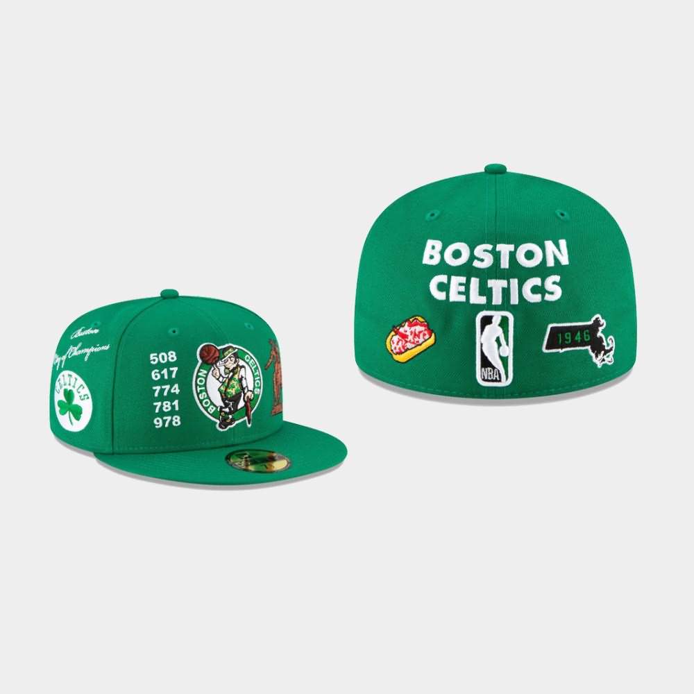 Men's Boston Celtics Kelly Green 59FIFTY Fitted City Local Hat LFZ36E5C