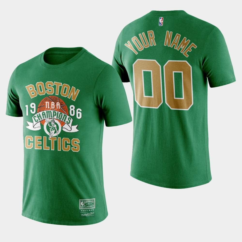 Men's Boston Celtics #00 Custom Green 34th Anniversary 1986 Finals Championship T-Shirt JRX04E7W