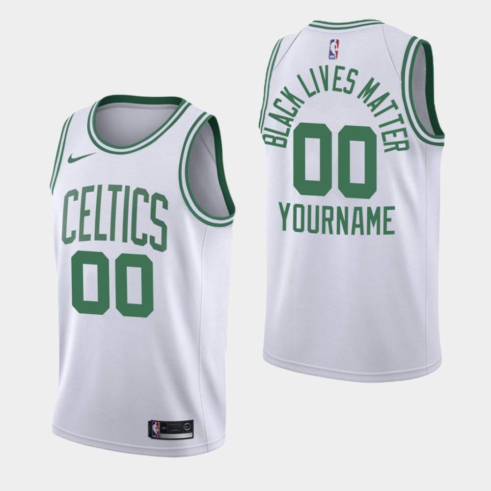 Men's Boston Celtics #00 Custom White Association Social Justice Jersey YEP65E6N