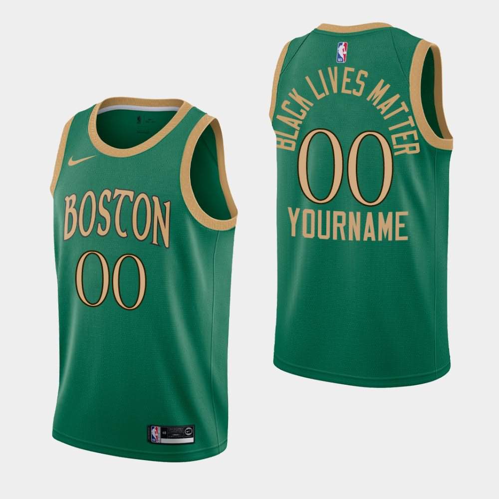 Men's Boston Celtics #00 Custom Green City Social Justice Jersey OPF20E0W