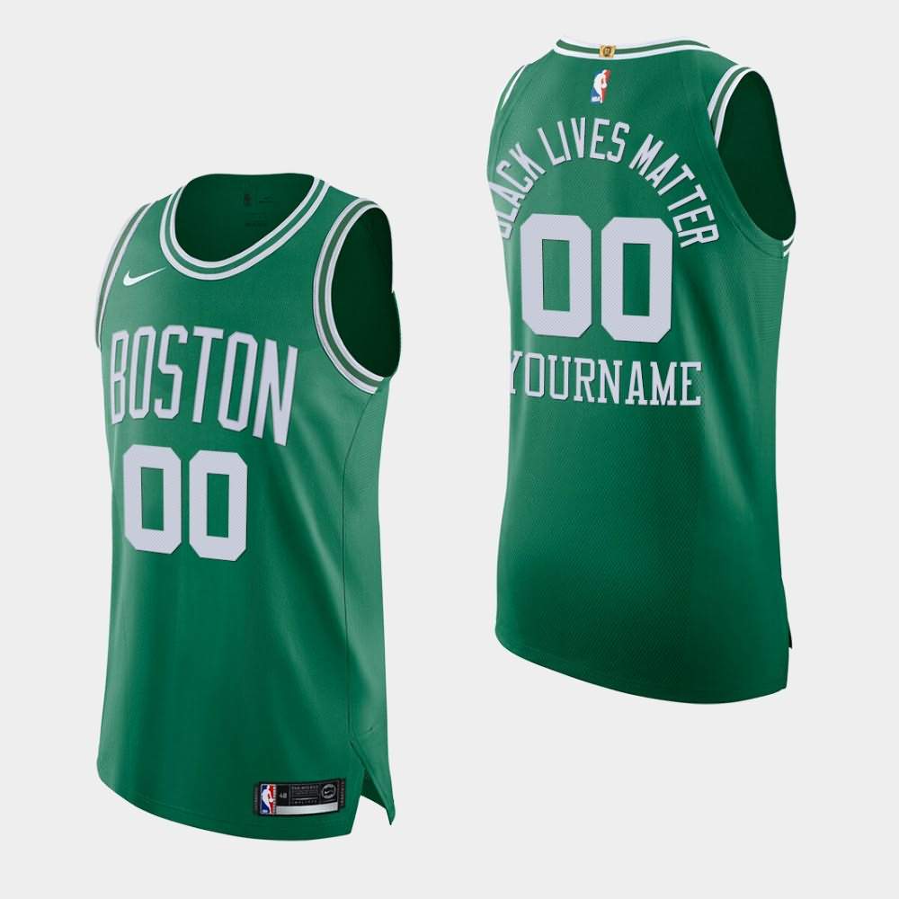 Men's Boston Celtics #00 Custom Green Icon Social Justice Jersey ...