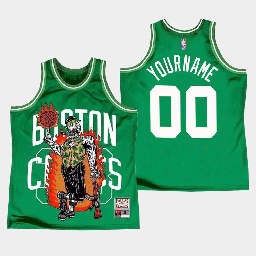 Men's Boston Celtics #00 Custom Green Warren Lotas Jersey DGH73E4V