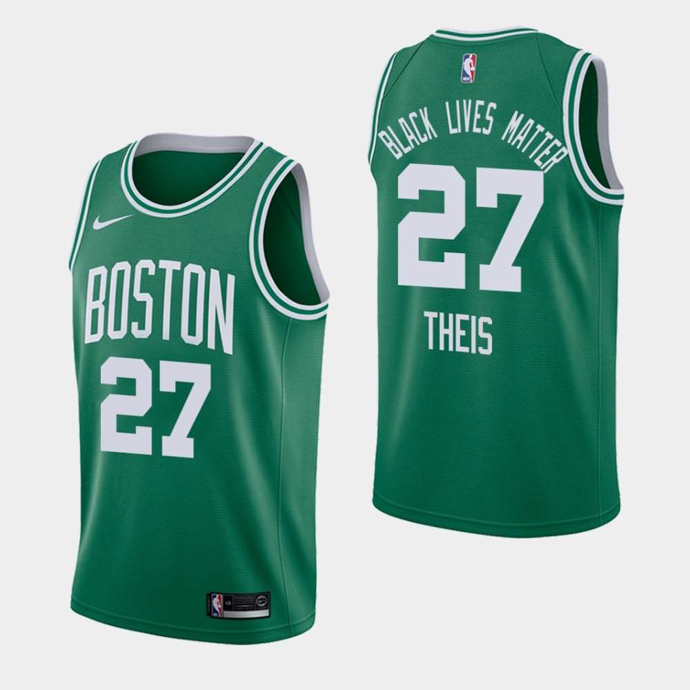 Men's Boston Celtics #27 Daniel Theis Green Icon Black Lives Matter Orlando Return Jersey MMX35E8K