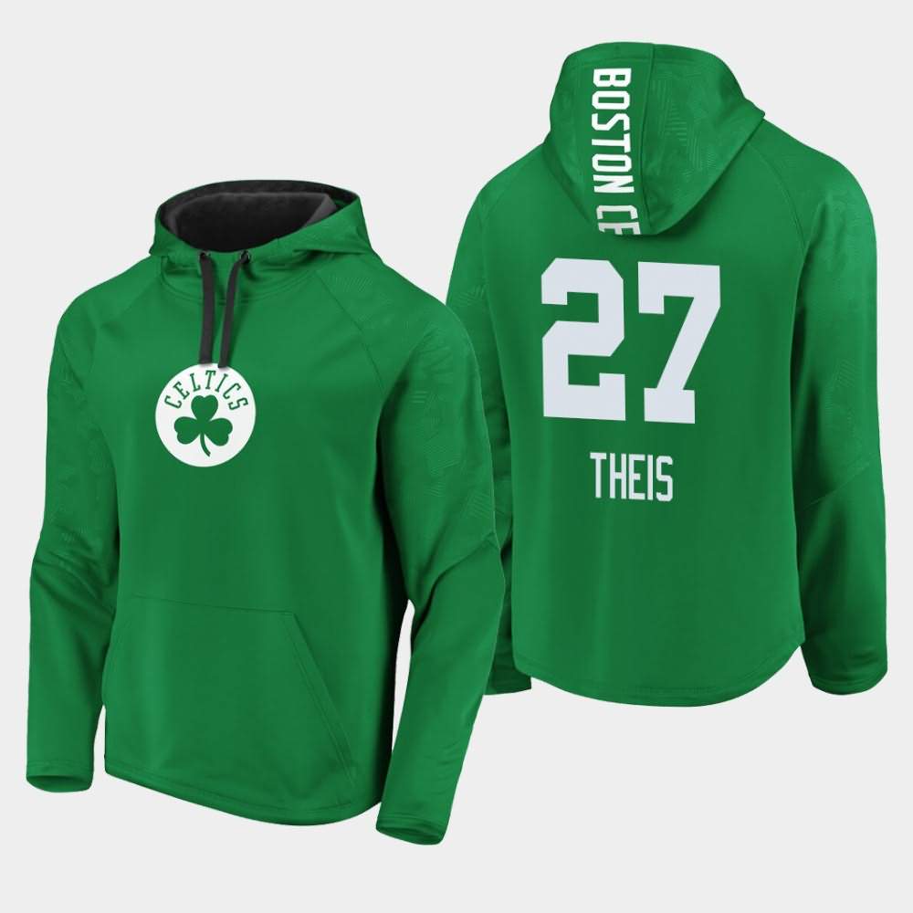 Men's Boston Celtics #27 Daniel Theis Kelly Green Defender Performance Primary Logo Iconic Hoodie OCR25E3N