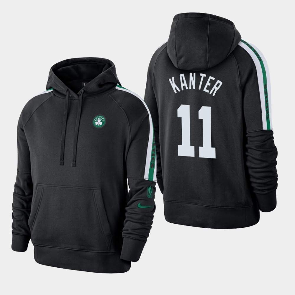 Men's Boston Celtics #11 Enes Kanter Black Pullover Courtside Hoodie EYW07E4I