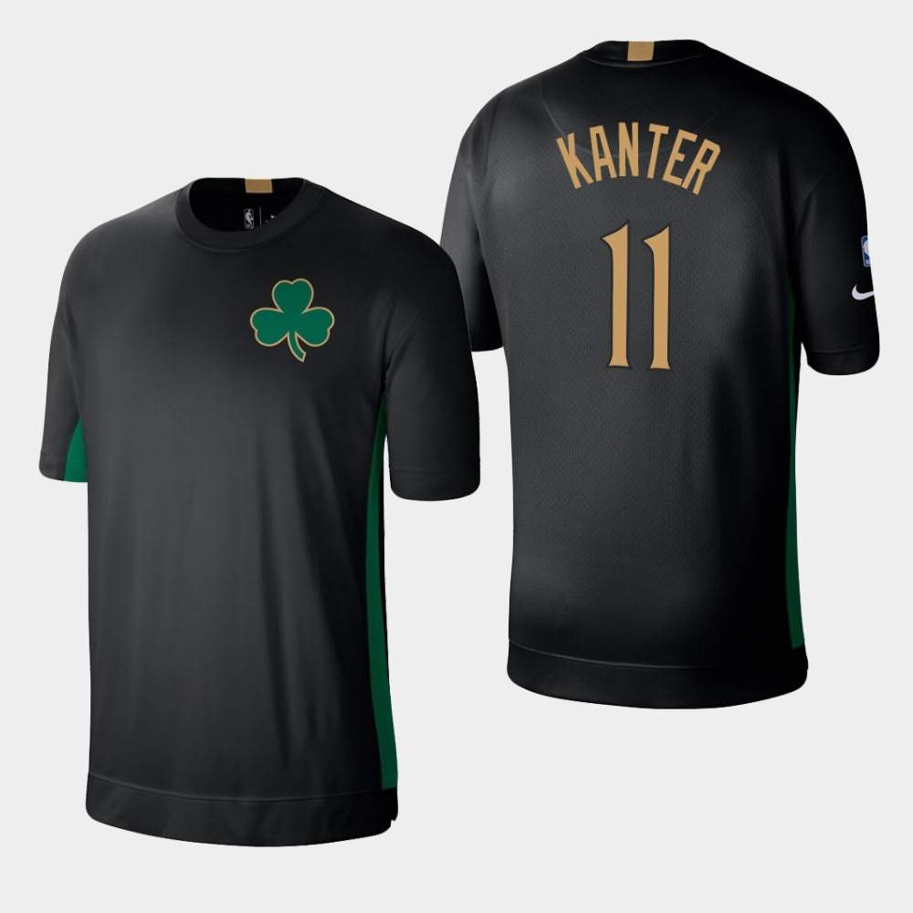 Men's Boston Celtics #11 Enes Kanter Black Kelly Green 2.0 Shooting Performance City T-Shirt VFG30E4A