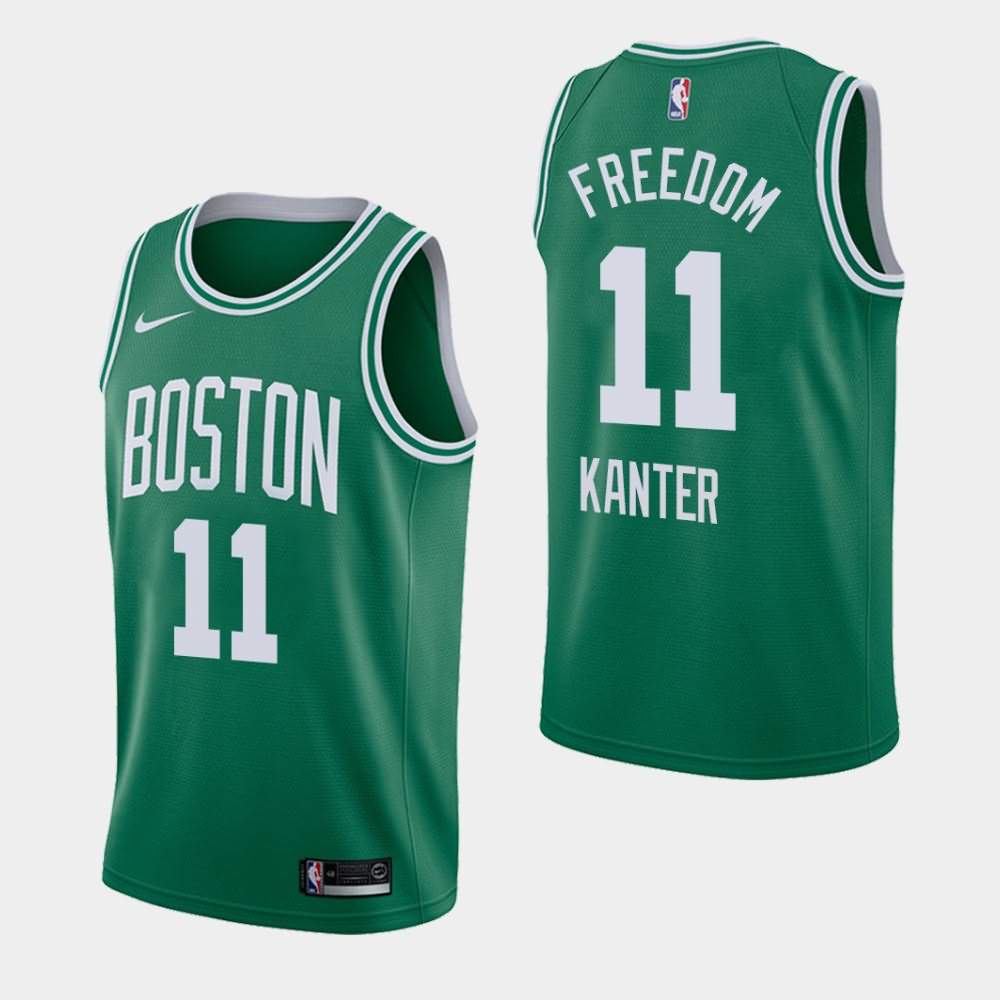 Men's Boston Celtics #11 Enes Kanter Green Icon freedom Orlando Return Jersey OTJ60E4E