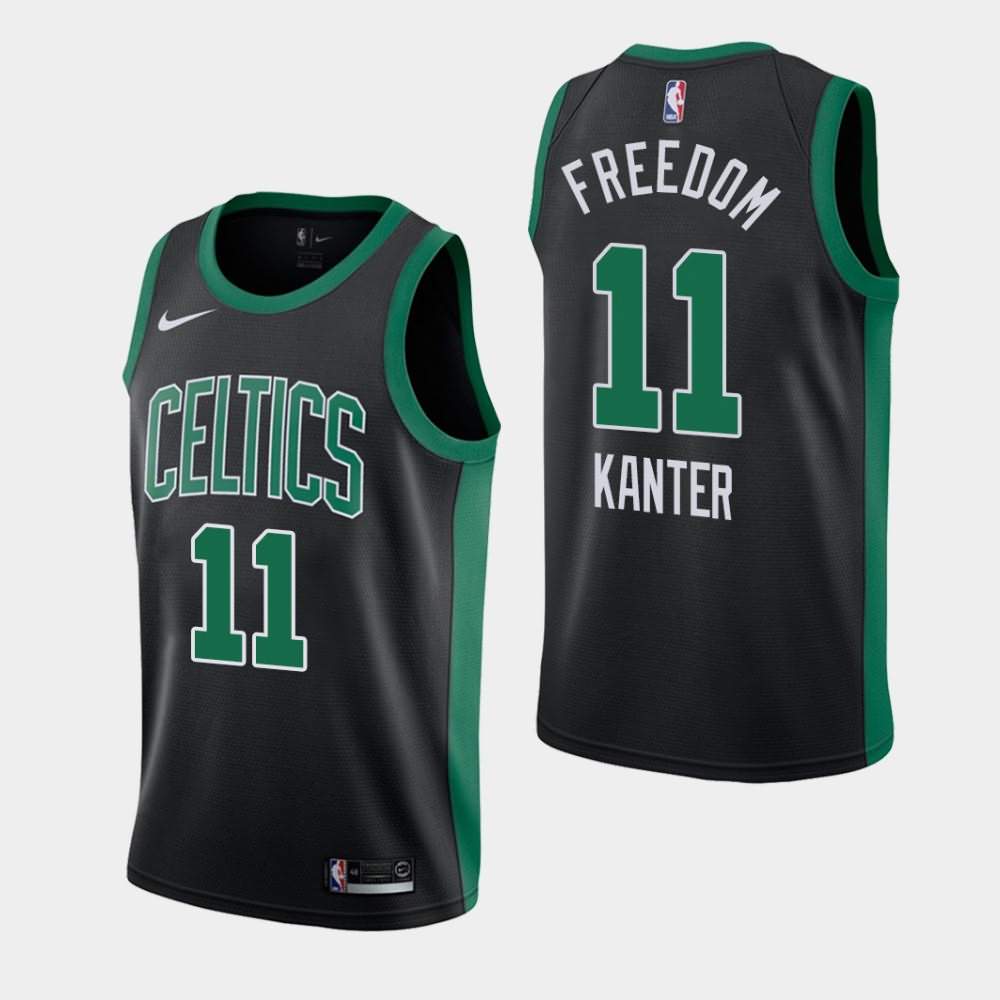 Men's Boston Celtics #11 Enes Kanter Black Statement freedom Orlando Return Jersey HYK34E6Z