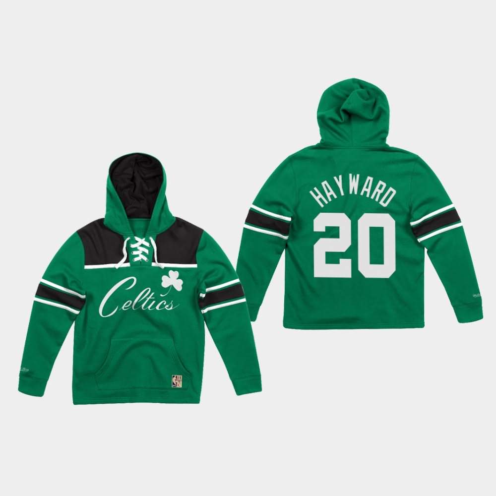Men's Boston Celtics #20 Gordon Hayward Green Fleece Hockey Hoodie YCS03E0G